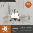 thumbnail image 5 of Benton 3L Black Wire Cage Modern Industrial Pendant Light White Linen Shade, 5 of 12