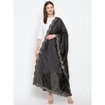 thumbnail image 4 of eloria Woman's Indian Ethnic Chunni, Silk Blend Black Dupatta, Stole, Scarf Shawl Wrap, 4 of 4
