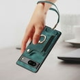thumbnail image 6 of Allytech Google Pixel 7A Case, Wallet Case for Google Pixel 7a - RFID Blocking Shockproof Multiple Cards Slots Protective Ring Holder Stand Hand Wrist Strap Case Cover for Women Men - Green, 6 of 11