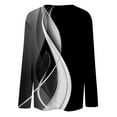 thumbnail image 4 of Gray Women's Long Sleeve T-shirt, Long Sleeve Shirts For Women Womens T Shirts Long Sleeve Crew Neck Shirts Basic Tee Sort Comfy Printed Tops Blouse,Women's Long sleeve T-shirt S, 4 of 5