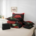 thumbnail image 6 of Homewish Valentine'S Day Rose 7-Piece Twin Bedding Sets,Romance Flower Floral Bedding Comforter Set,Black Red Sheet Sets For Men Women,Luxury Bedroom Decor Reversible, 6 of 8