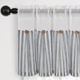 thumbnail image 4 of Hiasan Valance Curtain Linen Striped Button-Trim Decor Valance, Rod Pocket Easy Install Short Farmhouse Kitchen Valance, Light Filtering Window Treatment for Dining Room, Blue, 42W x18L, 1 Panel, 4 of 8