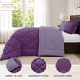 thumbnail image 4 of Lux Decor All-Season Comforter Sets Queen Size 3 PC, Reversible Bedding Set with Diamond Quilted Design Comforter and 2 Pillow Shams, Lightweight & Cozy Set de Cama Purple/Lavender, 4 of 9