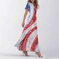 thumbnail image 5 of Wutalume Summer Dresses Patriotic Print - V-Neck Short Sleeve Colorful Sundress for 4th July Parade, Womens Summer Dresses ,Wine M, 5 of 6