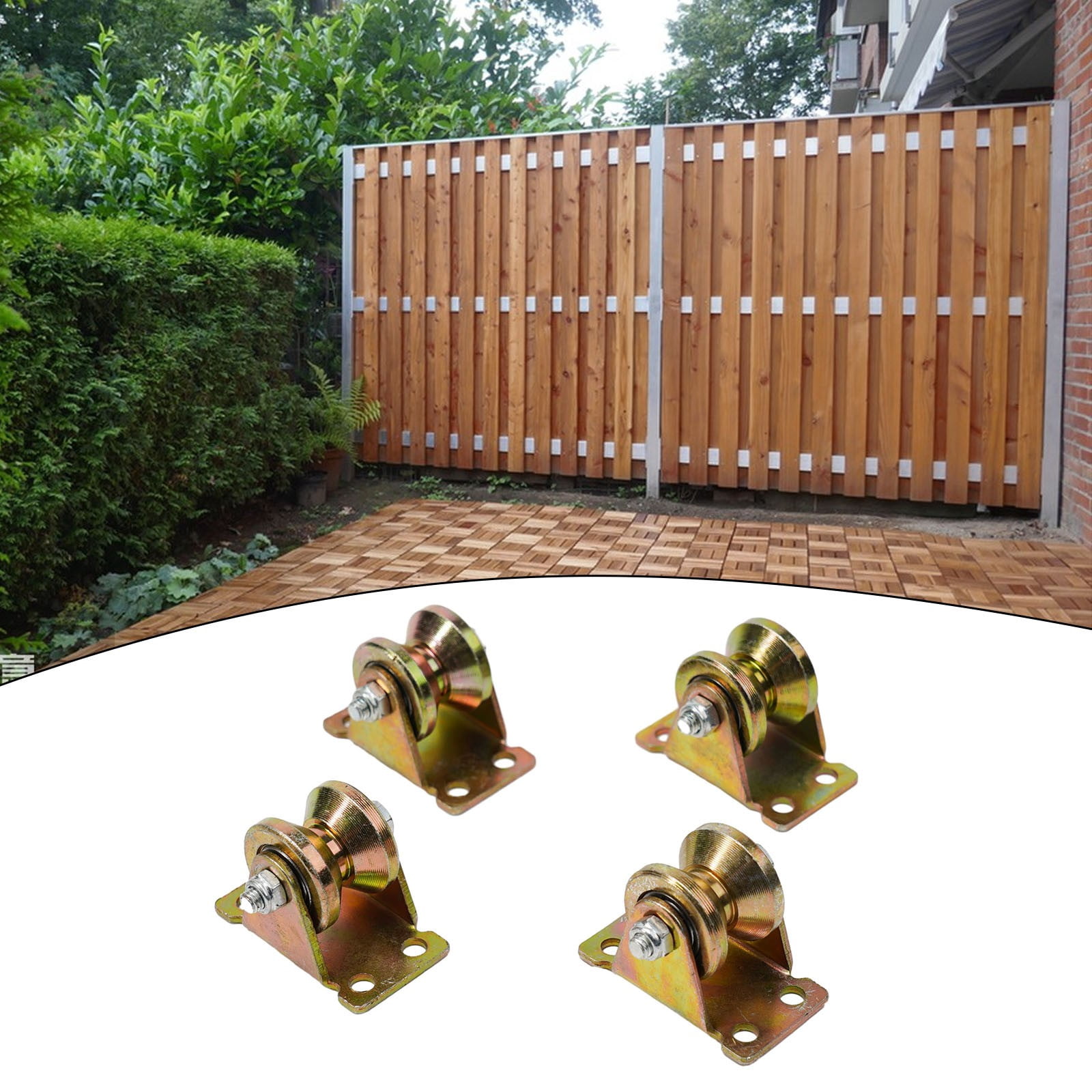 CHENGSI for Heavy Duty V Groove Wheel Caster Set for Inverted Track Sliding Gate, Steel Construction, 1.2 Inch Base Plate, 440 Pounds Load Capacity per Wheel, Pack of 4