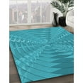 thumbnail image 2 of Ahgly Company Indoor Rectangle Patterned Bright Turquoise Blue Area Rugs, 2' x 4', 2 of 6