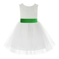 thumbnail image 2 of Ekidsbridal White Backless Lace V-Back Holy Communion Baptism Christening Dress for Flower Girls 206T 3, 2 of 3