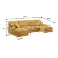 thumbnail image 2 of U-Shape Sectional Sofa with Pillows, Large Chenille Fabric 6-Seater Sofa with Metal Legs and Soft Paded Seat, Modern Accent Sofa Couch for Living Room Apartment Large Space, 2 of 7