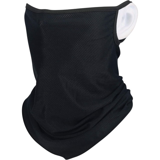 Bandana Face Mask Breathable Rich Fabric UV Dust Protection Earloop Full Face Mask for All Year Round Black