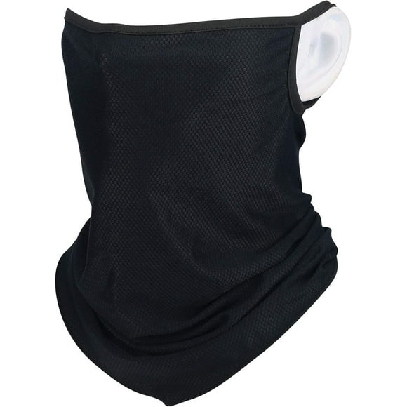Bandana Face Mask Breathable Rich Fabric UV Dust Protection Earloop Full Face Mask for All Year Round Black