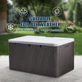 thumbnail image 6 of Aoodor 85 Gallon Deck Box, Lockable Outdoor Storage Box Bench for Patio Furniture Cushions, Brown, 6 of 10