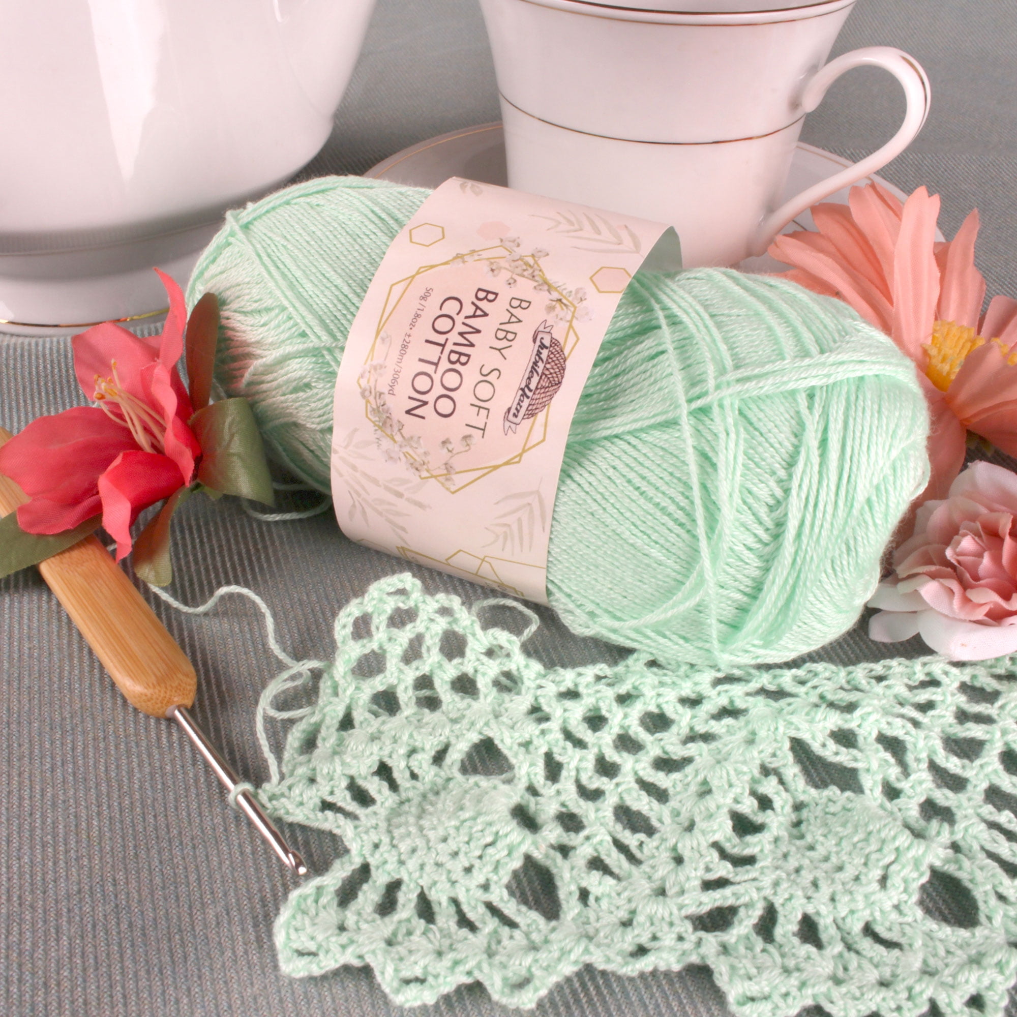 JubileeYarn Baby Soft Bamboo Cotton Yarn - 50g/Skein - Light Assortment - 20 Skeins