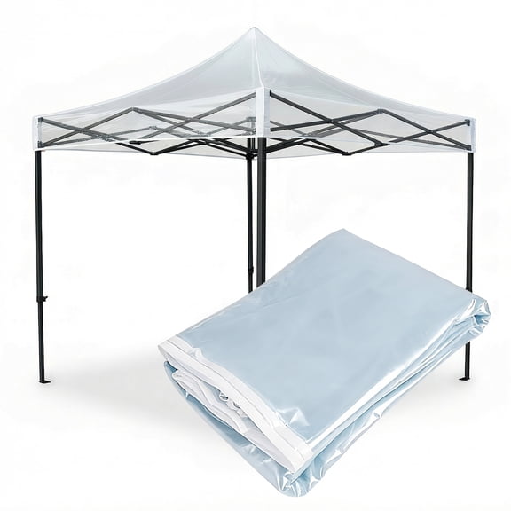 Eurhowing 10x10ft Canopy Replacement Top, Heavy Duty Waterproof Vinyl Cover with Reinforced Corners, Clear PVC Shade for Pop Up Straight Leg Frames