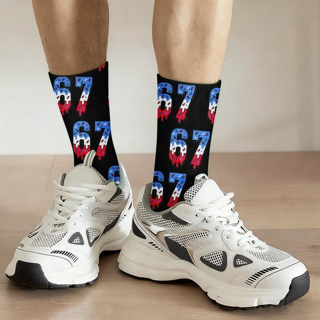 Bas Roses 67 Chaussettes 6 7 Chaussettes Fantaisie Six Sept pour Garçons Filles Hommes Femmes