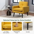 thumbnail image 3 of Modern Breathable Farbic Accent Chair with Arms, Upholstered Lounge Chair For Living room Bedroom Reading Home Office(1PC,Yellow), 3 of 9