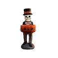thumbnail image 2 of Outdoor Halloween Decor Skeleton Candy Bowl Statue, Resin Pumpkin Dish 11 Inch Top Hat Bow Tie for Porch Yard Entryway Table Centerpiece, 2 of 7