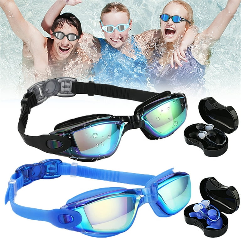 Elbourn 2 Pack Kids Swim Goggles with Nose Cover Ear Plug