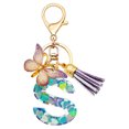 thumbnail image 1 of (S) Llavero mariposa con borla azul A-Z lindo llavero coche cartera mochila, 1 of 9