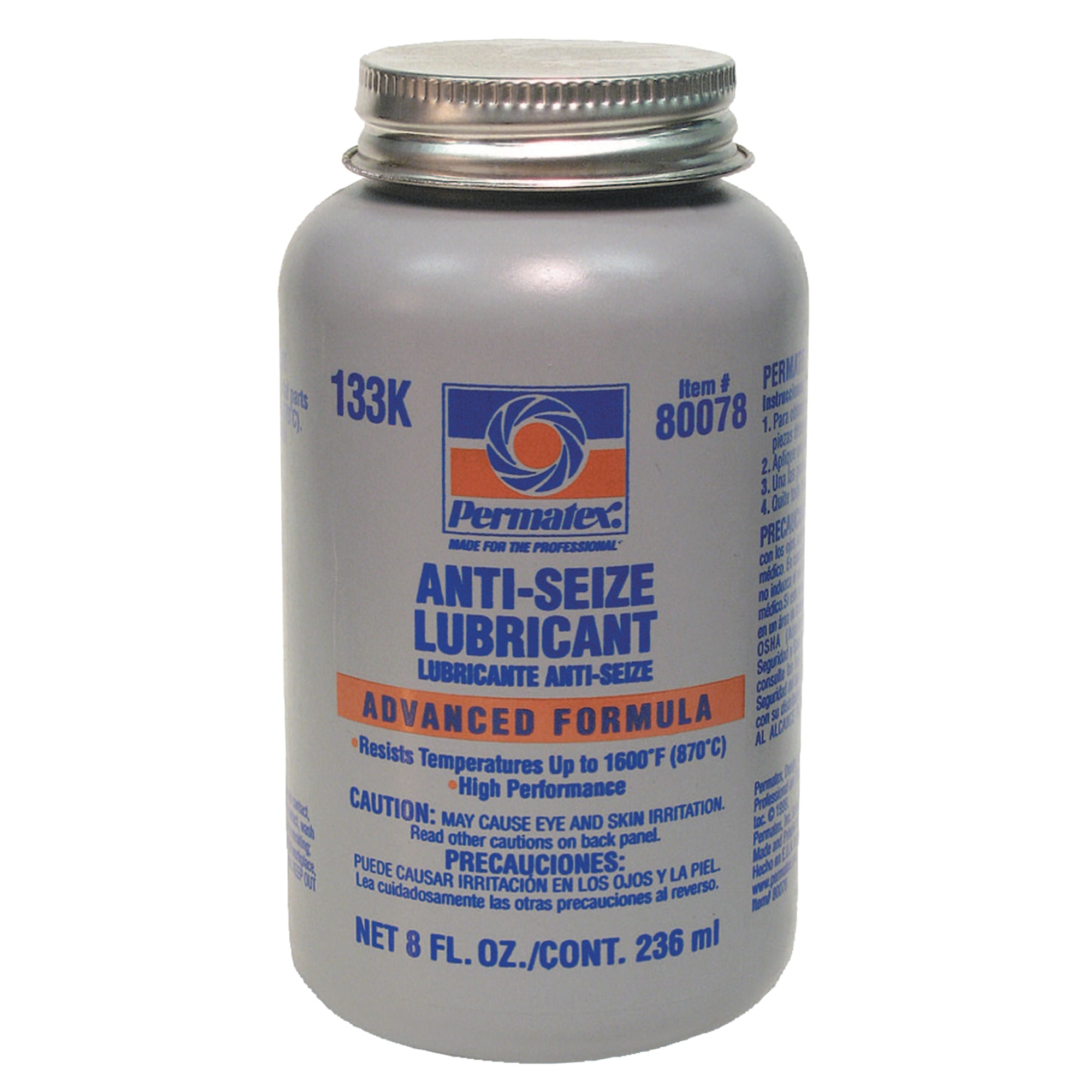 Permatex 80078 Anti-Seize Lubricant, 8 oz, Brush Top Bottle, Silver, Paste - image 2 of 2
