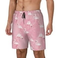 thumbnail image 2 of Balery Pink Flamingos and Flowers Mens Swim Trunks Swim Shorts for Men Quick Dry Inseam Beach Shorts with Compression Liner Pocket-Small, 2 of 9