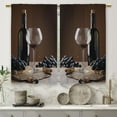 thumbnail image 5 of Brown Wine Kitchen Curtains Vintage Farmhouse Country Grape Glass Small Short Cafe Window Curtains Fruit Rod Pocket Bathroom Window Drapes Treatment Tier Curtains 2 Panels (27.5x36 Inch), 5 of 6