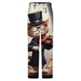 thumbnail image 5 of Cat Violinist Performance Winter Female Pants Flannel High Waist Women Pants Lady Warm Straight Leg Plush Trousers, 5 of 7