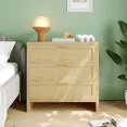 thumbnail image 3 of Richya Rattan Storage Dresser with 3 Drawer for Bedroom Living Room Hallway Nursery,Wood Storage Dresser for Kids & Adult, 3 of 7