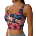 thumbnail image 2 of KLL Skull With Roses And Sunglasses for Workout Tank Tops for Women,U Back Fitness Top Built in Shelf Bras Padded Fit for Yoga Gym-X-Large, 2 of 8