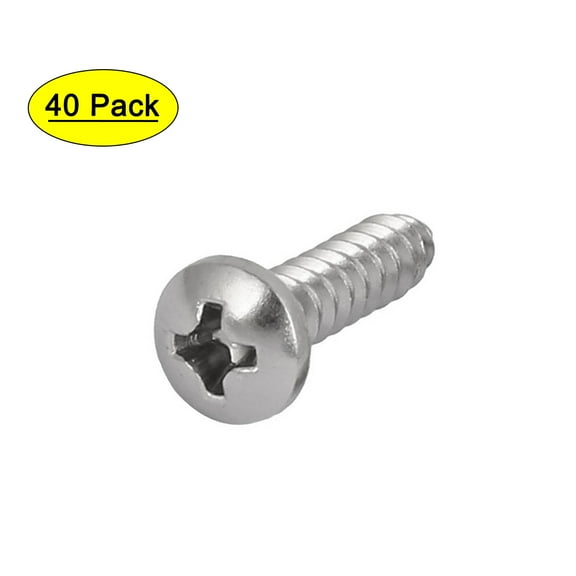 Unique Bargains M3.9x16mm 316 Stainless Steel Pan Head Self Tapping Screws Bolts 40pcs