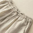 thumbnail image 5 of Women's Shorts Women'S Cotton And Linen Five Point Pants For Women 2025 Summer New Retro Hollow Lace Splicing Literary Shorts Loose Casual Mid Trouser Shorts,Beige Women's Shorts L, 5 of 7