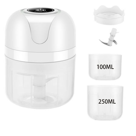 

Electric Mini Garlic Chopper Portable Food Processor Vegetable Chopper Onion Mincer Cordless Meat Grinder with USB Charging (Shipment from FBA)