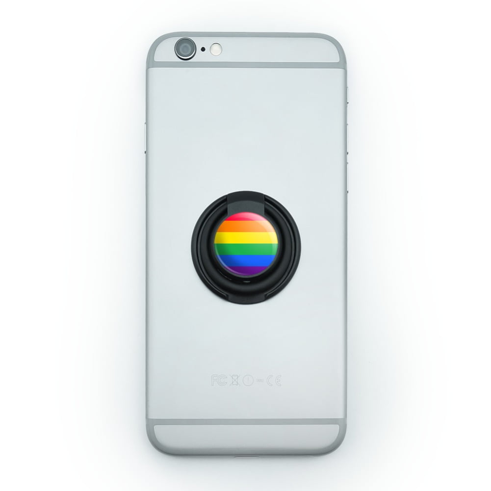 Rainbow Pride Gay Lesbian Contemporary Mobile Smart Phone Finger Ring Grip Holder Stand Walmart Com