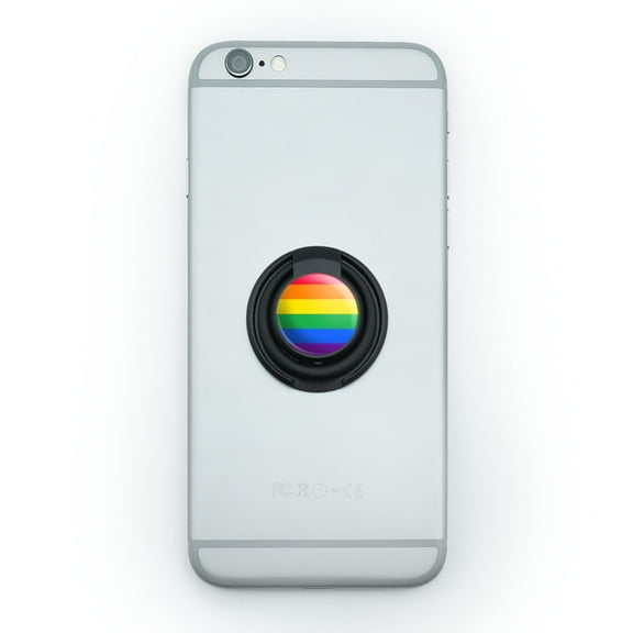 Rainbow Pride Gay Lesbian Contemporary Mobile Smart Phone Finger Ring Grip Holder Stand
