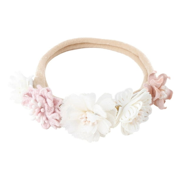 Banda para La Cabeza Floral Niñas, Hermoso Turbante Suave, Banda Elástica para El Cabello con Flores para Recién Nacido, Infantil, Carnav Estilo P CUTICAT Diadema floral para el cabello