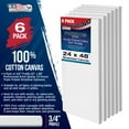 thumbnail image 2 of U.S. Art Supply 24 x 48 inch Stretched Canvas 12-Ounce Triple Primed, 6-Pack - Professional Artist Quality White Blank 3/4" Profile, 100% Cotton, Heavy-Weight Gesso - Acrylic Pouring, Oil Painting, 2 of 6