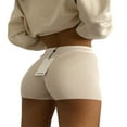 thumbnail image 3 of Women Cotton Safety Short Pants Ribbed Knit High Waist Shorts, 3 of 9
