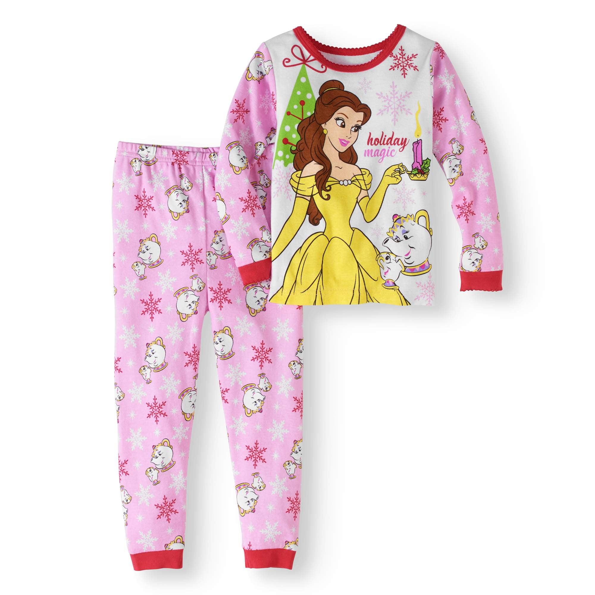 Disney Princess Christmas Baby Toddler Girls' Long Sleeve Cotton
