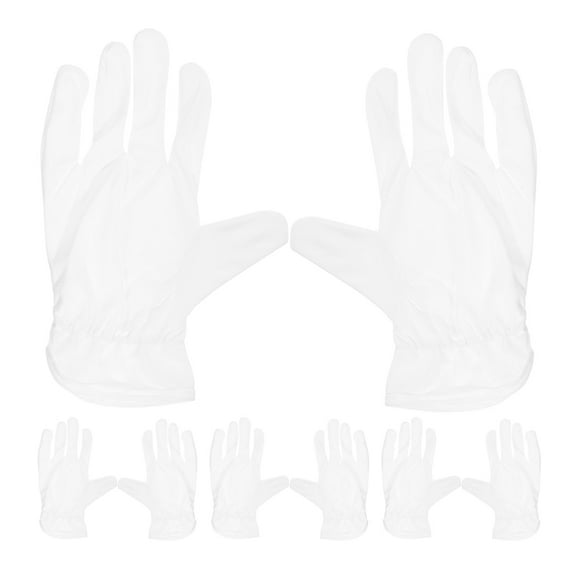 4 Pairs White Anti Static Breathable Jewelry Store Gloves for Hand Protection