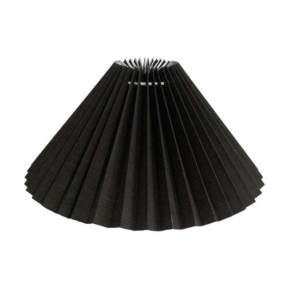 Abat-jour Plissé Style Coréen E27 Clip sur Tissu pour Chevet Chambre Lampadaire Noir