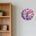 thumbnail image 6 of Hoease 12 Inch Silent Wall Clock, 3D Jeweled Colorful Butterfly Decorative Wall Clock, Battery Operated Non-Ticking Round Clock for Living Room Bedroom Luxury Home Decor, 6 of 10