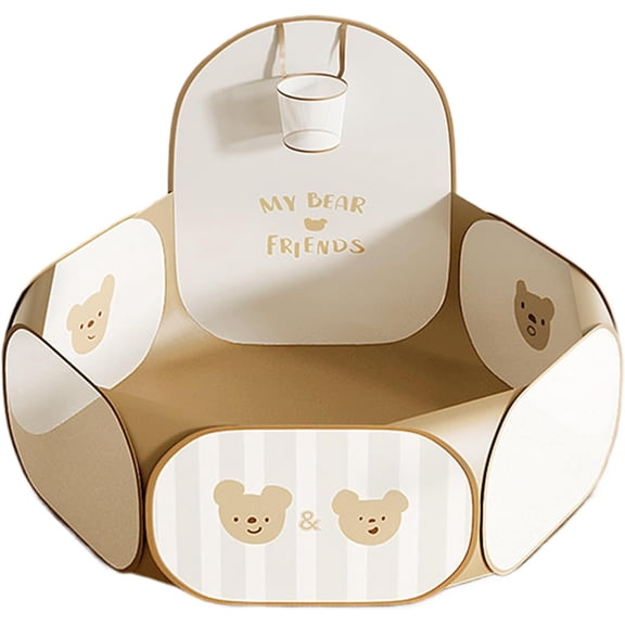 Foldable Ball Pit, with Cartoon Patterns, 80x108x118cm, Kids Indoor Play Tent, Indoor Outdoor Ball Pool, Fun & Engaging Play, for Boys, Girls, Living Room, Bedroom, Playroom(Brown,balls not included)