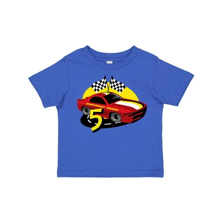 

Inktastic Race Car 5th Birthday Gift Toddler Boy Girl T-Shirt