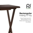thumbnail image 2 of PJ Wood Folding Wooden TV Tray Tables w/ Collapsible Storage Rack, Walnut Brown, 5 Pc Set, 2 of 10