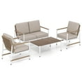 thumbnail image 2 of Costway Ensemble de Mobilier de Patio 4 Pcs Causeuse de Patio Canapé avec une Table à Café 2 Fauteuils Simples, 2 of 7