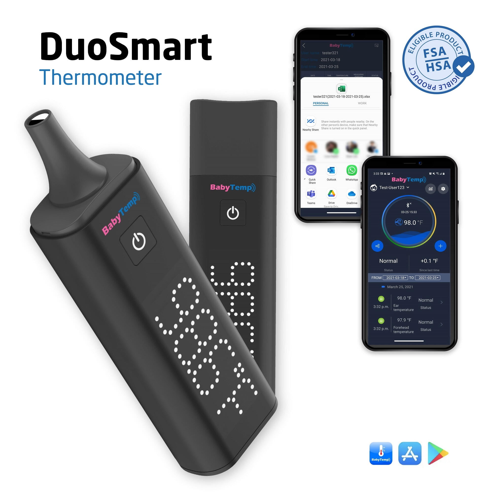 Duosmart Ear & Forehead Thermometer for Baby/Adult