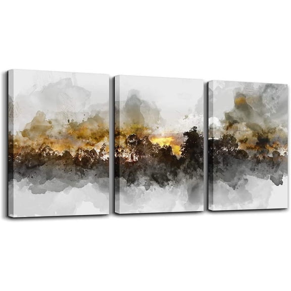 Wall Art For Living room Black and white abstract painting bathroom Wall Decor for bedroom artwork Painting 12" x 16" 3 Pieces Canvas Prints Decor Modern Salon kitchen office Home decorations picture