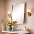 thumbnail image 2 of TEHOME Farmhouse Pivot Rectangle Bathroom Mirror Chrome Metal Framed Tilting Beveled Vanity Mirrors for Wall, Overall 27.91x 30 inches (Mirrror 24 x 30 inches), 2 of 9