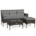 thumbnail image 1 of Patiojoy 3 PCS Patio Furniture Set Outdoor All Weather Wicker Conversation Set w/Cushioned Ottoman & Side Table Gray, 1 of 10