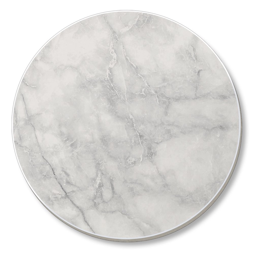 CounterArt White Marble Design Round Single Absorbent Stone Tumbled