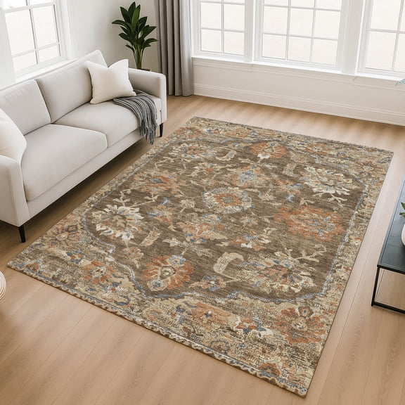 Addison Rugs Chantille Indoor/Outdoor Traditional Global Chocolate Machine Washable Rectangle Rug, 10' x 14'